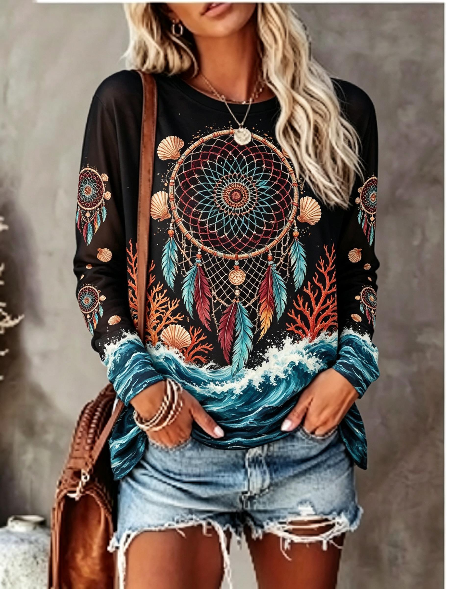Wallpaper - Dames T-shirt met ronde hals en