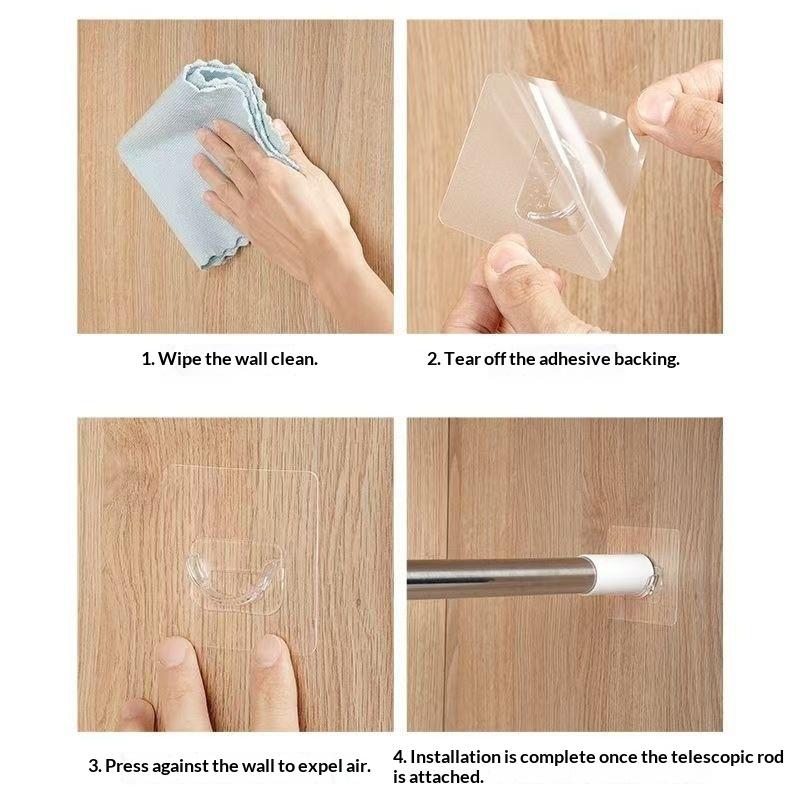 N$ 4 stuks transparante, zelfk - Curtain Rods recensie en prijs